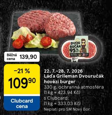 Láďa Grileman Dvouručák hovězí burger