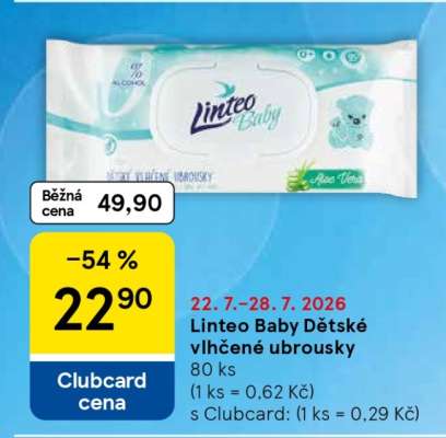 Linteo Baby dětské vlhčené ubrousky