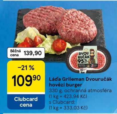 Láďa Grileman Dvouručák hovězí burger