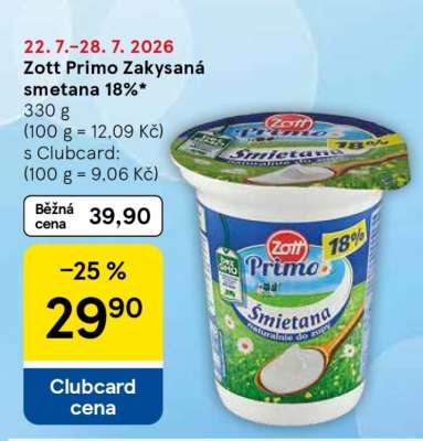 Zott Primo Zakysaná smetana 18%