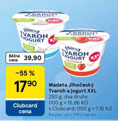 Madeta Jihočeský Tvaroh a jogurt XXL