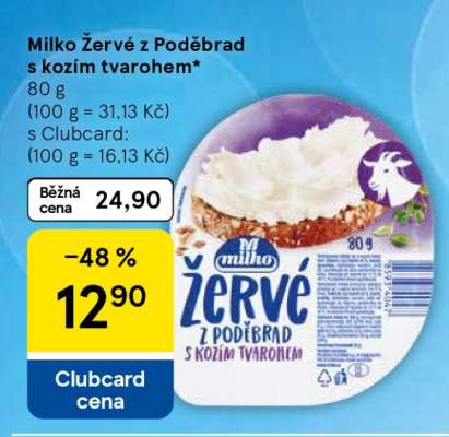 Milko Žervé z Poděbrad s kozím tvarohem