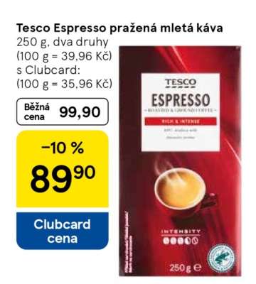 Tesco Espresso pražená mletá káva