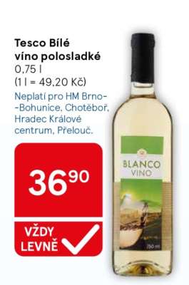 Tesco Bílé víno polosladké