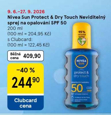 Nivea Sun Protect & Dry Touch Neviditelný sprej na opalování SPF 50