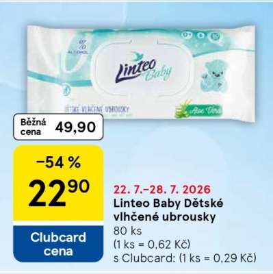 Linteo Baby dětské vlhčené ubrousky