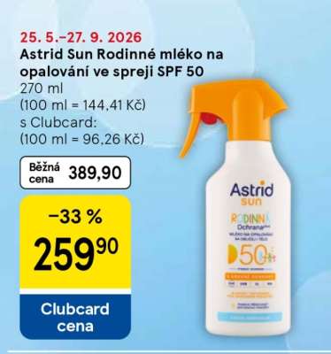 Astrid Sun Rodinné mléko na opalování ve spreji SPF 50