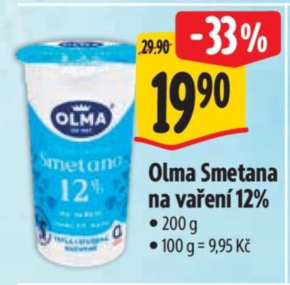 Olma smetana na vaření 12%