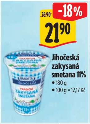 Jihočeská zakysaná smetana 11 %
