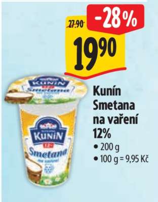 Kunín smetana na vaření 12%