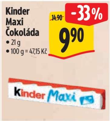 KINDER MAXI ČOKOLÁDA