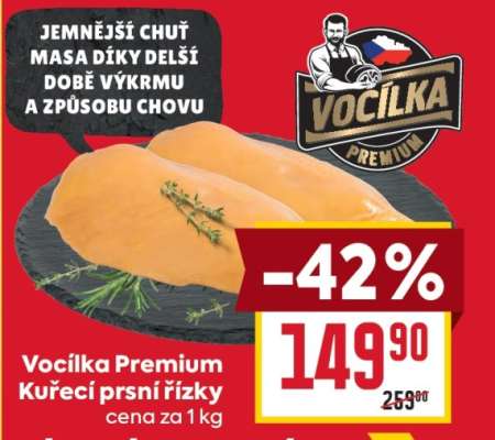 Vocílka Premium Kuřecí prsní řízky
