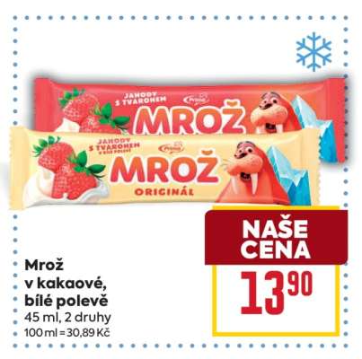 Mrož v kakaové, bílé polevě