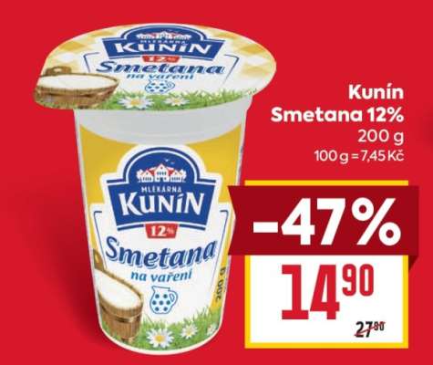 Kunín Smetana 12%