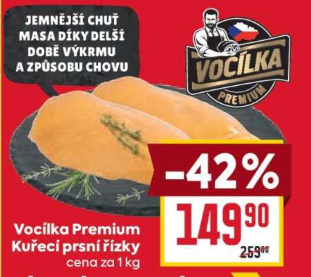 Vocílka Premium Kuřecí prsí řízky