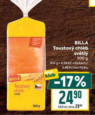 BILLA Toustový chléb světlý