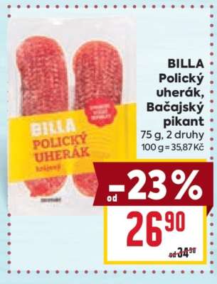 BILLA Polický uherák, Bačajský pikant
