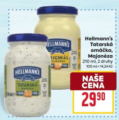 HELLMANN'S TATARSKÁ OMÁČKA, MAJONÉZA