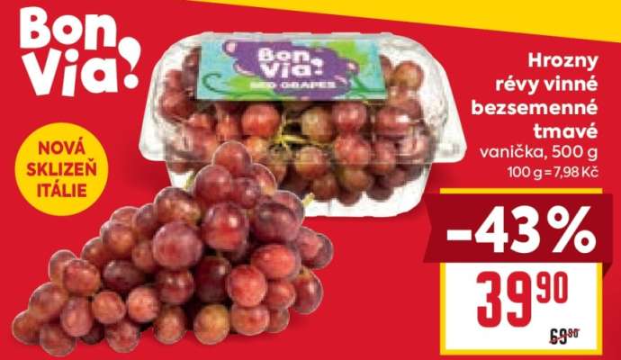 Hrozny révy vinné bezsemenné tmavé