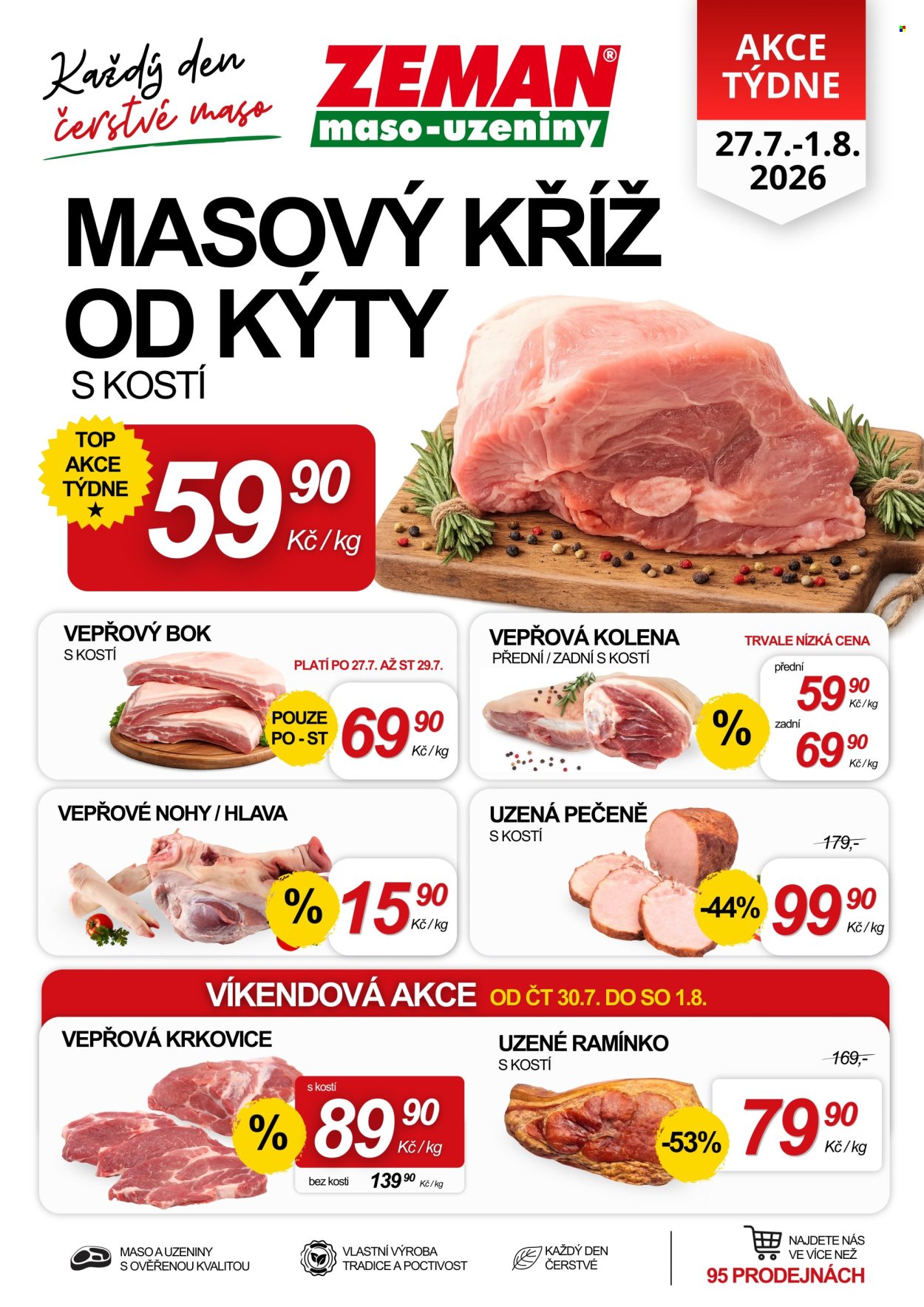 Leták ZEMAN maso-uzeniny - 27.7.2026 - 1.8.2026. Strana 1