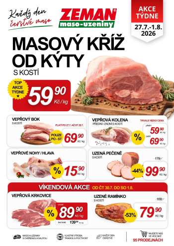 Leták ZEMAN maso-uzeniny - 27.7.2026 - 1.8.2026.