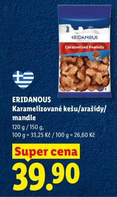 ERIDANOUS Karamelizované kešu/arašídy/mandle