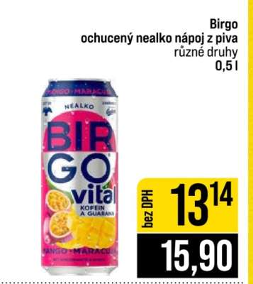Birgo ochucený nealko nápoj z piva