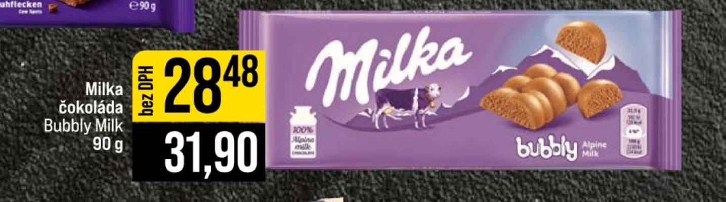 Milka čokoláda Bubbly Milk
