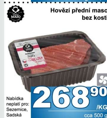 Hovězí přední maso bez kosti