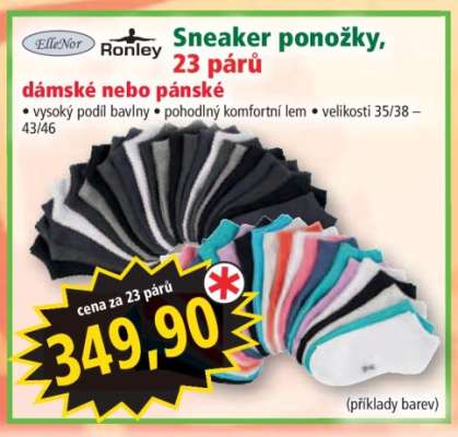 Sneaker ponožky, 23 párů