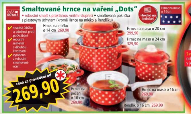 Smal­tované hrnce na vaření „Dots“