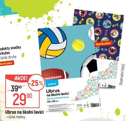 Ubrus na školní lavici