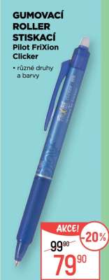 Gumovací roller stiskací Pilot FriXion Clicker