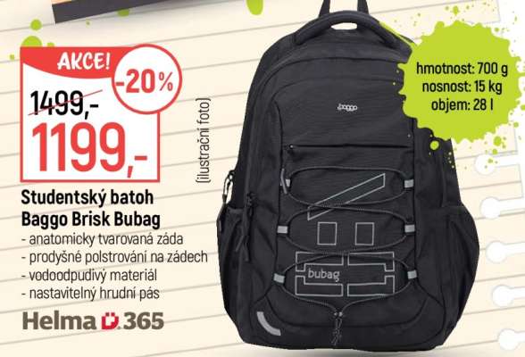 Studentský batoh Baggo Brisk Bubag