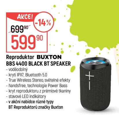 Reproduktor BUXTON BBS 4400 BLACK BT SPEAKER