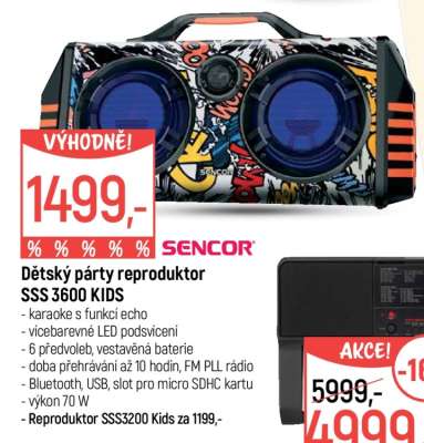 Dětský párty reproduktor SSS 3600 Kids