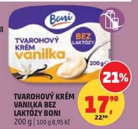 TVAROHOVÝ KRÉM VANILKA BEZ LAKTÓZY BONI