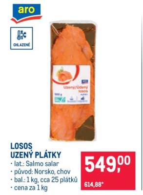 Losos uzený plátky