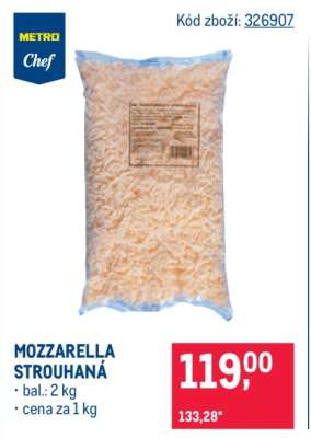 Mozzarella strouhaná
