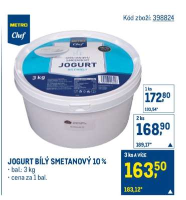 JOGURT BÍLÝ SMETANOVÝ 10 %
