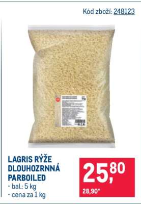 LAGRIS RÝŽE DLOUHOZRNNÁ PARBOILED