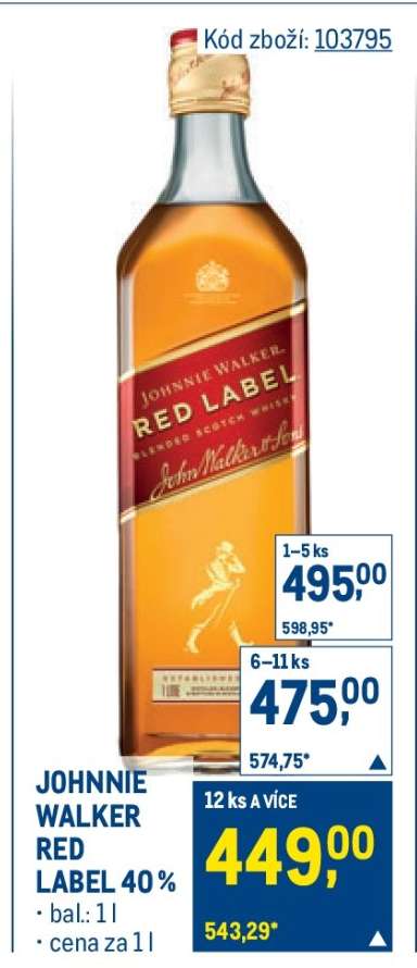 Johnnie Walker Red Label 40 %