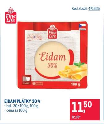 Eidam plátky 30 %