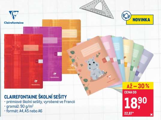 CLAIREFONTAINE ŠKOLNÍ SEŠITY