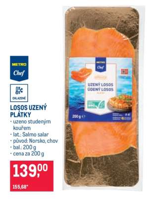 Losos uzený plátky