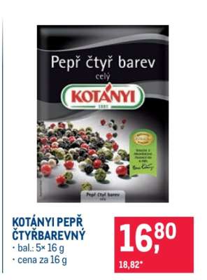 Kotányi pepř čtyřbarevný