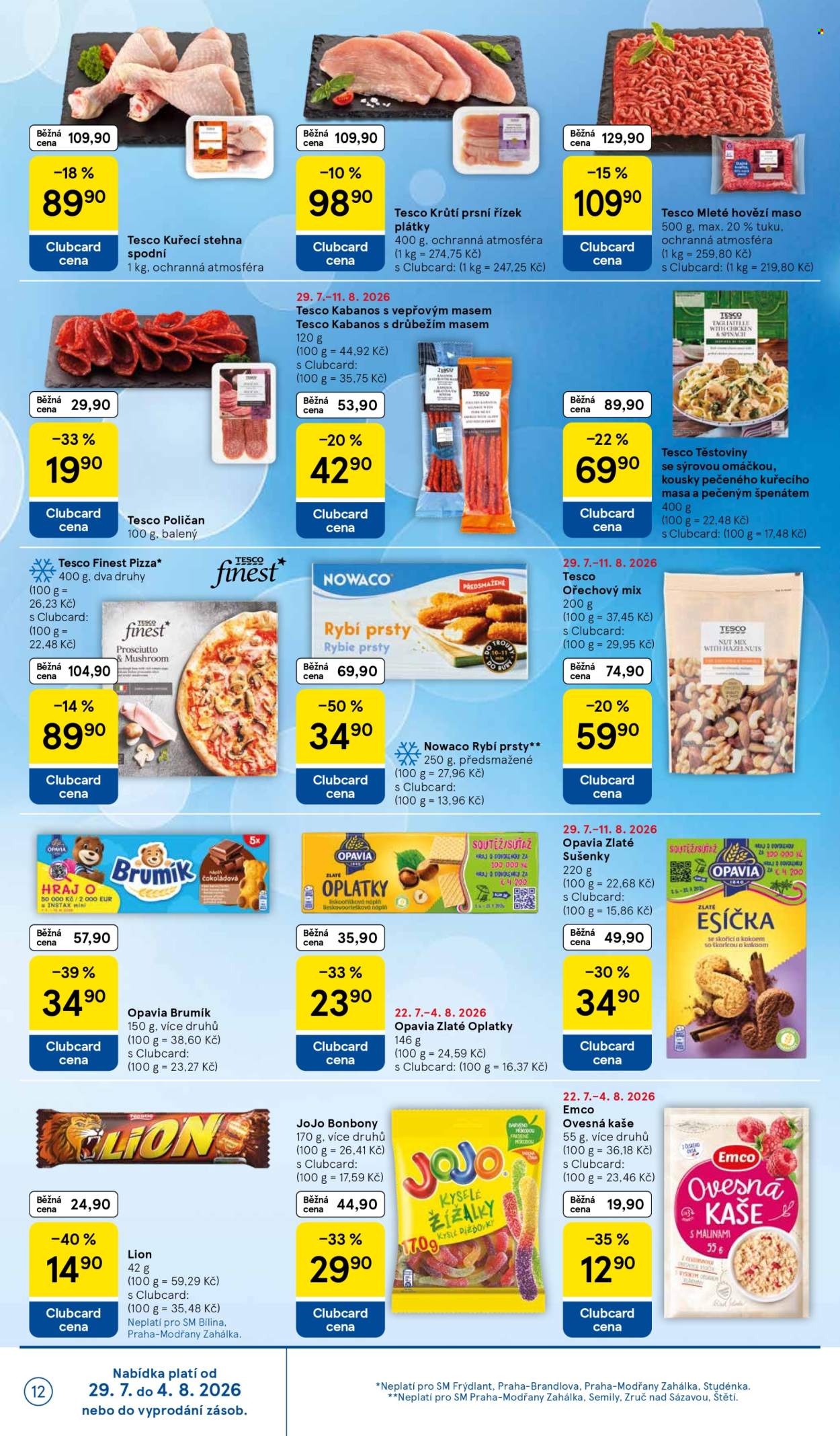 Leták TESCO supermarket - 29.7.2026 - 4.8.2026. Strana 12