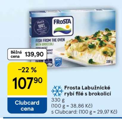 FROSTA LABUŽNICKÉ RYBÍ FILÉ S BROKOLICÍ