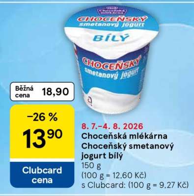 Choceňská mlékárna Choceňský smetanový jogurt bílý
