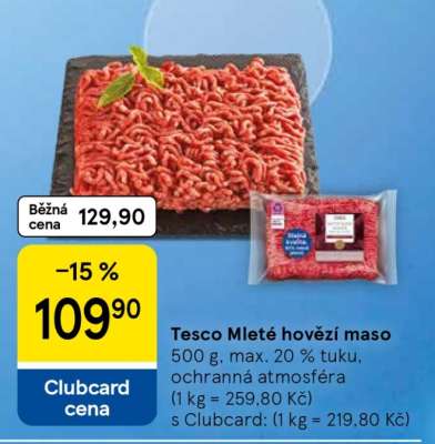 Tesco Mleté hovězí maso